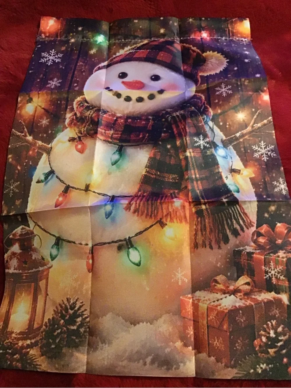 Really cute snowman mini garden flag